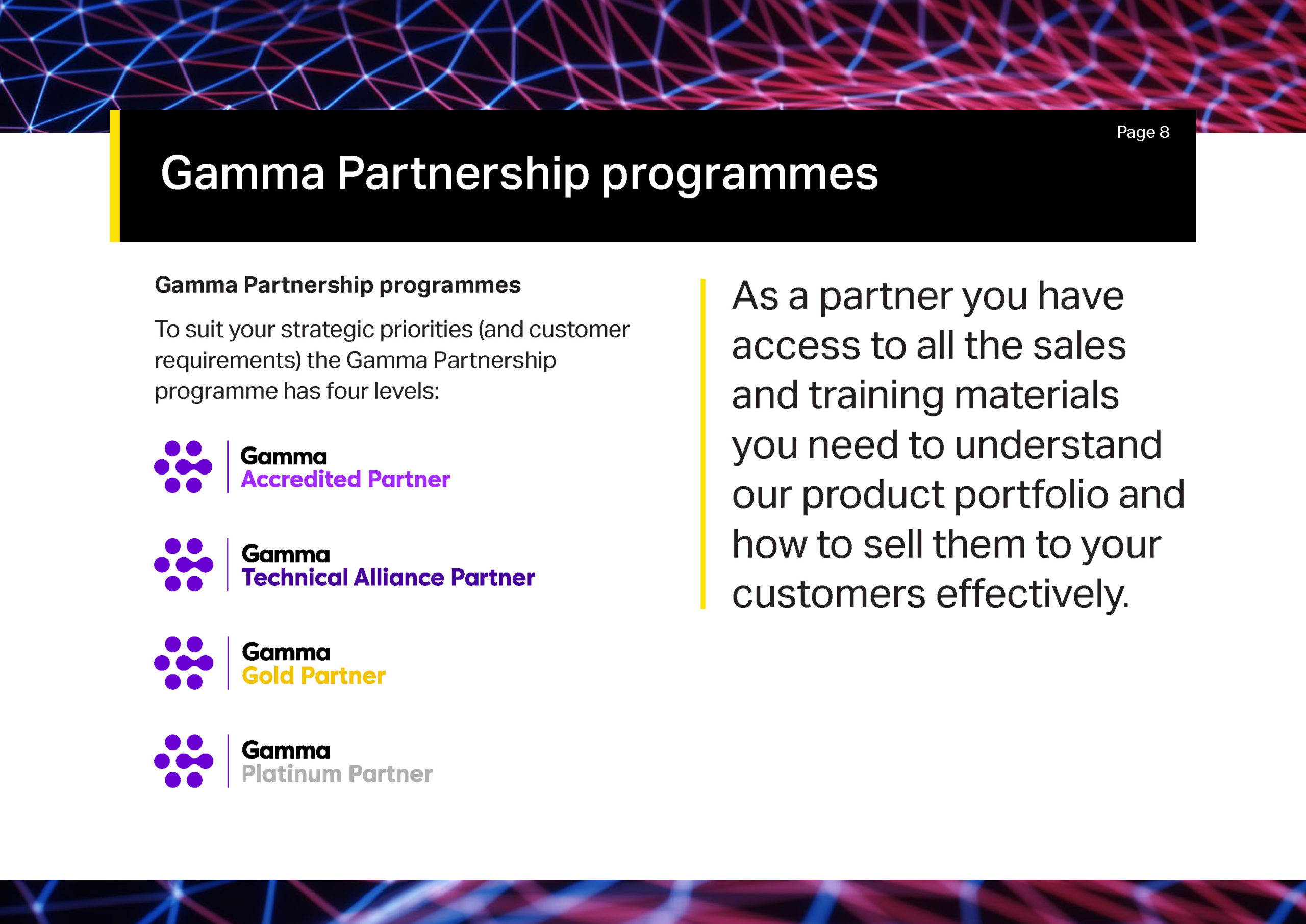 Joining Gammas Partner Programme Page 8
